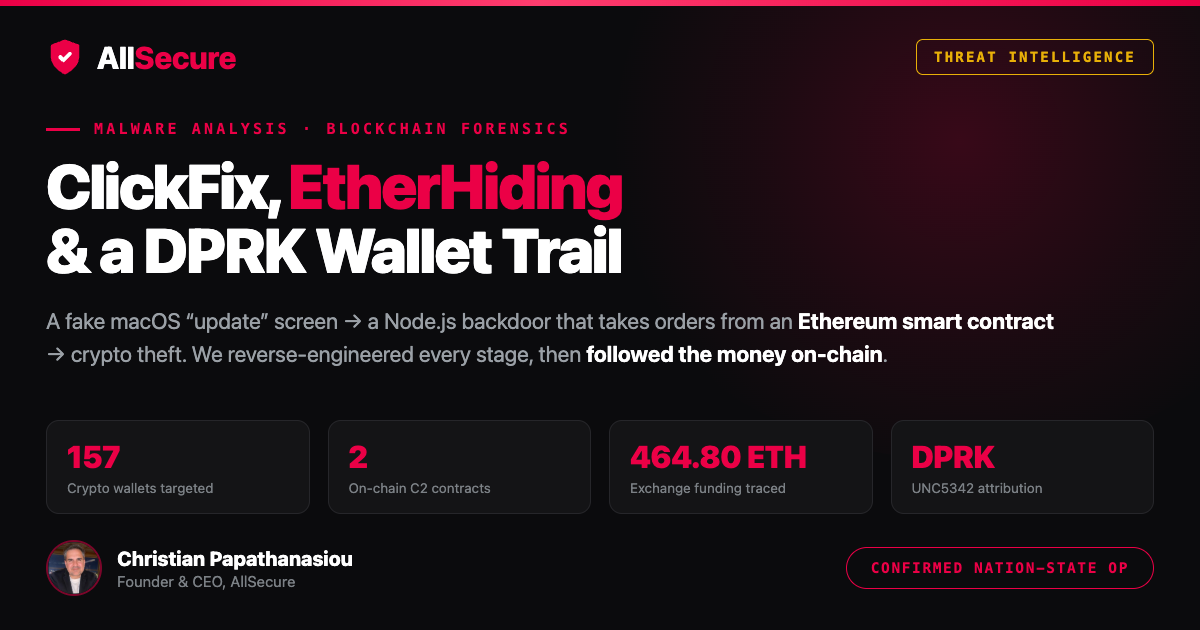 ClickFix, EtherHiding & a DPRK Wallet Trail